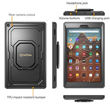 Load image into Gallery viewer, Fintie Case for All-New Amazon Fire HD 10 (7th and 9th Generations, 2017 and 2019 Releases) - [Tuatara Magic Ring] 360 Rotating Multi-Functional Grip Carry Cover w/Built-in Screen Protector, Black
