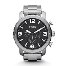 Load image into Gallery viewer, Fossil Men's Nate Quartz Stainless Steel Chronograph Watch, Color: Silver (Model: JR1353)
