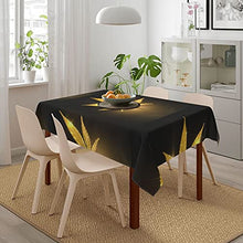 Load image into Gallery viewer, Golden Cannabis Print Rectangle Tablecloth - 54"X72" Inch - Stain &amp; Waterproof &amp; Wrinkle Resistant Washable Polyester Tablecloth, for Buffet Parties, Wedding and Camping
