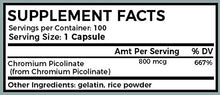Load image into Gallery viewer, Ahana Nutrition Chromium Picolinate Supplement - Maintains Blood Sugar Levels &amp; Aids Healthy Weight Loss (100 Capsules)
