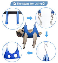 Load image into Gallery viewer, OVTEXZOG 12 in 1 XXS Cat/Dog Grooming Hammock , Cat/Dog Grooming Sling for Nail Clipping, Dog Grooming Harness for Extra Small Dog and Small Cat, Dog Hanging Hammock Restraint Helper.
