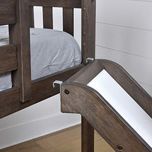 Load image into Gallery viewer, Max &amp; Lily Low Bunk Bed with Slide and Blue Curtains, Twin, Clay
