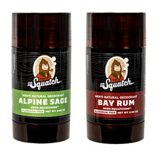 Load image into Gallery viewer, Dr. Squatch Natural Deodorant for Men – Odor-Squatching Men's Deodorant Aluminum Free - Alpine Sage + Bay Rum (2.65 oz, 2 Pack)

