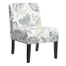 Load image into Gallery viewer, SONGMICS Leisure Chair, Slipper Chair with Solid Wood Feet, Mid-Century Modern Accent Sofa, Upholstered Lounge Chair, for Living Room Bedroom Studio, Floral White ULAC002W01
