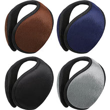 Load image into Gallery viewer, 4 Pieces Ear Muffs For Winter Ear Warmer Ear Covers Behind The Head Ear Muffs for Men Women Outdoor (Black, Grey, Dark Blue, Brown)
