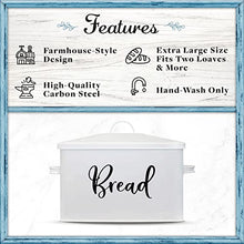 Load image into Gallery viewer, Home Acre Designs Bread Box - Large Farmhouse Decor Style Pantry Organization and Storage Container for Countertop - Rustic Kitchen Decor
