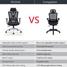 Load image into Gallery viewer, Ticova Ergonomic Office Chair - High Back Desk Chair with Adjustable Lumbar Support &amp; Thick Seat Cushion - 140°Reclining &amp; Rocking Mesh Computer Chair with Adjustable Headrest, Armrest
