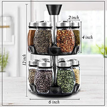Load image into Gallery viewer, Spice Rack Organizer for Cabinet - Seasoning, Herb and Spice Organizer with 12 Jars and Labels - Spinning Spice Rack - Compact Seasoning Organizer to Fit Cabinets or Countertops (Spices not Included)
