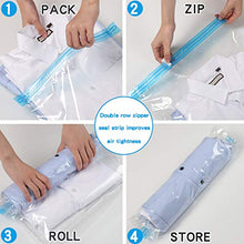 Load image into Gallery viewer, VacPack Space Saver Bags 30-Pack Vacuum Storage Compression Bags ( 5 Jumbo, 5 Large, 5 Medium, 5 Small, 5 Suitcase Travel Bags, 5 Carry-on Travel Bags and 1 hand pump)
