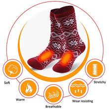 Load image into Gallery viewer, Sunew Insulated Hunting Socks, Winter Outdoor Soft Warm Thick Heavy Skiing Camping Trekking Ankle-high Thermal Snug Comfort Cold Weather Home Slipper Socks,1 Pack Red Medium
