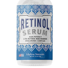 Load image into Gallery viewer, Retinol Serum by LilyAna Naturals - Retinol Serum for Face has pure retinol (2.5%) for effective treatment of dark spots and acne scars - 1oz (1-Pack)
