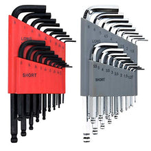 Load image into Gallery viewer, Allen Wrench Set (36 Pack - Metric &amp; SAE Wrenches) Hex Key with Ball End &amp; Short Arm
