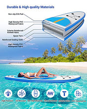 Load image into Gallery viewer, Inflatable SUP Paddleboards with Carrying Strap, Sportneer 10'6"x30"x6" Stand Up Paddle board Includes with Paddle, Non-Slip Deck, Valve Adapter, Backpack, Leash, Hand Pump,for Youth Adult Water Sport
