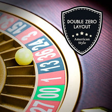 Load image into Gallery viewer, Brybelly Deluxe Wooden Roulette Wheel Set,18" Red/Brown Mahogany with Double-Zero Layout, Casino Grade Precision Bearings, Aircraft Aluminum Dish,Chrome-Plated Brass Turret Casino Game Night Essential (GROU-002)
