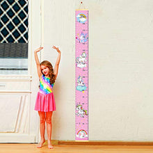 Load image into Gallery viewer, Sylfairy Growth Chart, Kids Wall Ruler Removable Height Measure Chart for Boys Girls Growth Ruler Unicorn Wall Room Decoration 79" x 7.9"（Pink Unicorn)
