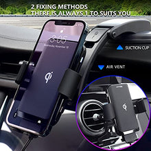 Load image into Gallery viewer, JOYVEVA Wireless Car Charger, Fast Charging Auto Clamping Car Mount, Air Vent Dashboard Car Phone Holder for Galaxy S22/S22+/S22 Ultra/Note21 Ultra/S21 iPhone13 Series/12/11/X(with QC3.0 Car Adapter)
