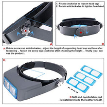 Load image into Gallery viewer, Headband Magnifier Double Lens Head-Mounted Reading Magnifier Loupe Jewelry Visor Opitcal Glass Binocular Magnifier with Lens Magnification-1.5X 2X 2.5X 3.5X
