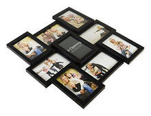 Load image into Gallery viewer, Melannco 18 x 18 Inch 9 Opening Photo Collage Frame, Displays Four 4x6 and Five 6x4 Inch Photos, Black
