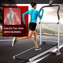 Load image into Gallery viewer, LED Display Screen Lightweight Durable Folding Manual Treadmill Working Machine Cardio Fitness Exercise Incline Home Save Space More Suitable for Women
