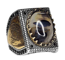 Load image into Gallery viewer, 925 Sterling Silver Men Ring, Yemeni Agate Natural Gemstone, (similar to stone will be sent) Free Express Shipping
