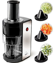 Load image into Gallery viewer, Electric Spiralizer with 3 Blades - Fast, Easy Spiral Vegetable Slicer - Stainless Steel - Compact Storage - Fits Most Large Vegetables Including Zucchini and Carrots - By PII
