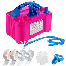 Load image into Gallery viewer, PCFING Electric Air Balloon Pump and Balloon Tying Tool in One,110V 600W Portable Dual Nozzles Electric Balloon Inflator for Party with Extra Accessories
