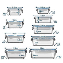 Load image into Gallery viewer, Razab 35 Pc Set Glass Food Storage Containers with Lids - Glass Meal Prep Containers Airtight Glass Bento Boxes BPA-Free 100% Leak Proof (15 lids,15 glass &amp; 5 Plastic Sauce/Dip Containers)
