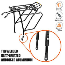 Load image into Gallery viewer, Ibera Bike Rack - Bicycle Touring Carrier Plus+ for Disc Brake Mount, Frame-Mounted for Heavier Top &amp; Side Loads, Height Adjustable for 26"-29" Frames
