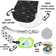 Load image into Gallery viewer, Baby Burp Cloths Pack of 5 by Dodo Babies + 2 Pacifier Clips + Pacifier Case, Premium Quality Unisex Boy or Girls Soft and Absorbent, Excellent Baby Shower/Registry Gift
