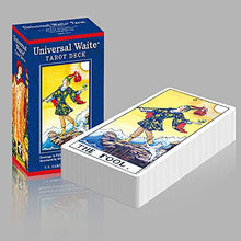 Load image into Gallery viewer, Universal Waite Tarot Deck with Transparent Case and English Instructions Book and EBook (Optional) Manual Booklet 78 Portable Tarot Cards Gift Box with Black Velvet Bag (S) (普及版韦特塔罗牌英文版+牌袋+桌布)
