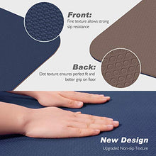 Load image into Gallery viewer, TOPLUS Yoga Mat, Upgraded 1/4 inch Non-Slip Texture Pro Yoga Mat Eco Friendly Exercise &amp; Workout Mat with Carrying Strap - for Yoga, Pilates and Floor Exercises (Blue)
