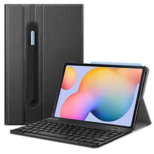 Load image into Gallery viewer, Fintie Keyboard Case for Samsung Galaxy Tab S6 Lite 10.4'' 2020 Model SM-P610 (Wi-Fi) SM-P615 (LTE), Slim Stand Cover with Secure S Pen Holder Detachable Wireless Bluetooth Keyboard, Black
