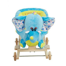Load image into Gallery viewer, Livebest Baby Plush Rocking Horse Wooden Chair Rockers with Wheels,Seat Belt Kid Rocking Horse Chair/Outdoor Rocking Horse/Rocker/Animal Ride/Rocking Toy
