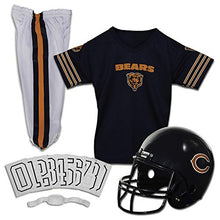 Load image into Gallery viewer, Franklin Sports Chicago Bears Kids Football Uniform Set - NFL Youth Football Costume for Boys &amp; Girls - Set Includes Helmet, Jersey &amp; Pants - Large
