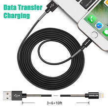 Load image into Gallery viewer, SHARLLEN Lightning Cable Spring iPhone Charger Cable 5 Pack [3/6/10FT] USB Fast Charging &amp; Data Sync Cord Long Charging Cable Compatible iPhone Xs/MAX/XR/X/8/8P/7/7P/6/iPad/iPod(Black)
