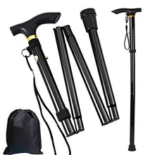 Load image into Gallery viewer, Folding Cane, Trekking Poles for Men, Women, Collapsible Walking Stick, Walking Cane with Carrying Bag, Adjustable,Lightweight, Anti Shock, Rubber Base for Hiking Camping
