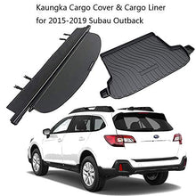 Load image into Gallery viewer, Kaungka Cargo Cover &amp; Cargo Liner Black Compatible with 2015-2019 Subaru Outback (with Power Rear gate)
