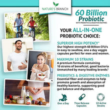 Load image into Gallery viewer, 60 Billion Probiotics for Women, Probiotics for Men - Guaranteed 10 Strains - Prebiotics &amp; Digestive Enzymes, One A Day Supplement with Lactobacillus Acidophilus, Renew Mood Health - 30 Vegan Capsules
