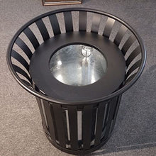Load image into Gallery viewer, Outdoor Metal Slatted Trash Receptacle,Waste Receptacle，Commercial Trash Cans,Zone Round Garbage Bin,Square Hotel Street Patio Indoor Metal Standard Waste Receptacle
