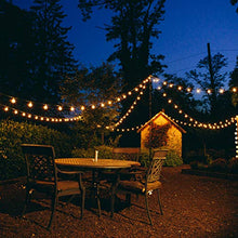 Load image into Gallery viewer, 50 Foot Globe String Lights - Black Wire - 50 G40 Clear Bulbs (+ 2 Free Spares) for Patio Deck Cafe Bistro and Outdoor Lighting
