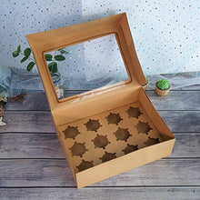 Load image into Gallery viewer, [20-Packs] Brown Cupcake Boxes 12 Holders,ONE MORE Cake Carrier Food Grade Kraft Pop-up Bakery Boxes 13.8 x 9.5 x 4inch with Inserts and PVC Windows Fits 12 Cavity Cupcake or Muffins Pack of 20
