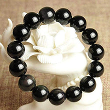 Load image into Gallery viewer, Ultimate Protection Bracelet - Handmade Natural Black Obsidian Bracelet - Gemstone 8mm Round Beads Natural Stone Yoga Bracelet - Stone Beaded Stretch Bracelet
