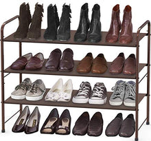 Load image into Gallery viewer, Simple Houseware 3-Tier Shoe Rack Storage Organizer 12-Pair / 20-Pair, Bronze
