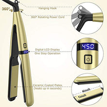 Load image into Gallery viewer, Hair Straightener Flat Iron for Hair - Ceramic Tourmaline Straightening Iron 1 inch with Digital LCD Display &amp; 8 Adjustable Temperature Suitable for All Hair Types
