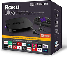 Load image into Gallery viewer, Roku Ultra Streaming Media Player 4K/HD/HDR Bundle - Enhanced Voice Remote W/TV Controls and Shortcuts - Premium JBL Headphones - HDMI, Ethernet, and Micro SD Ports - iPuzzle HDMI Cable 3ft
