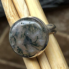 Load image into Gallery viewer, Natural Green Moss Agate 925 Solid Sterling Silver Ring Size 5.75
