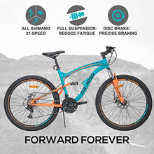 Load image into Gallery viewer, Hiland Full-Suspension Mountain Bike, Shimano 21 Speed, 26 Inch Wheel, for Men Women Bicycle Blue
