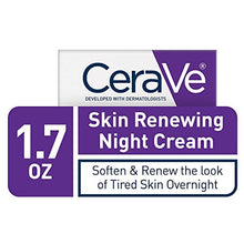 Load image into Gallery viewer, CeraVe Skin Renewing Night Cream | Niacinamide, Peptide Complex, and Hyaluronic Acid Moisturizer for Face | 1.7 Ounce
