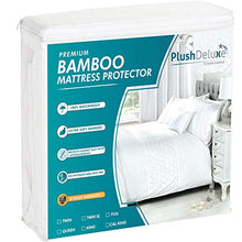 Load image into Gallery viewer, PlushDeluxe Premium Bamboo Mattress Protector – Waterproof, Hypoallergenic &amp; Ultra Soft Breathable Bed Mattress Cover for Maximum Comfort &amp; Protection - PVC, Phthalate (Queen Size)
