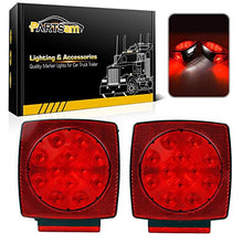 Load image into Gallery viewer, Partsam 12V Waterproof Square Led Trailer Light,Red LED Stop Turn Tail License Brake Running Light Lamp for Trailers Under 80" Boat Trailer Truck Marine Camper RV Snowmobile,IP68,DOT Compliant
